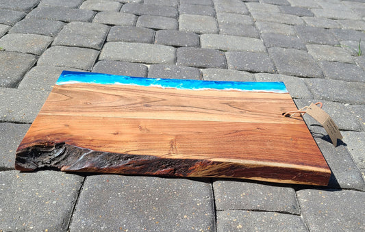 Large Live Edge Cutting Board, Wild, Wild Waves