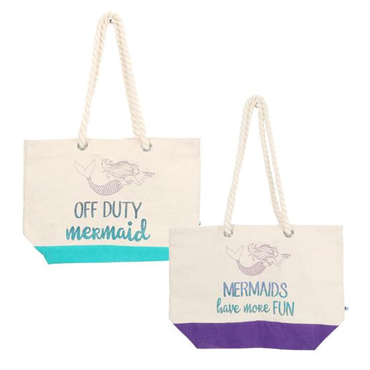 Off Duty Mermaid Canvas Tote