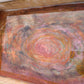 Distressed Wood Tray, Orange, Brown, Gold Resin Design