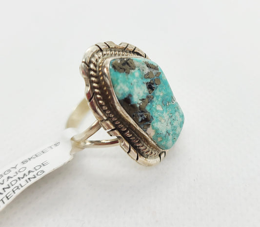 Light Blue Kingman Turquoise Ring, Freeform Shape