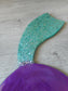 Resin Wall Art, Mermaid Tail, Sparkling Green and Purple