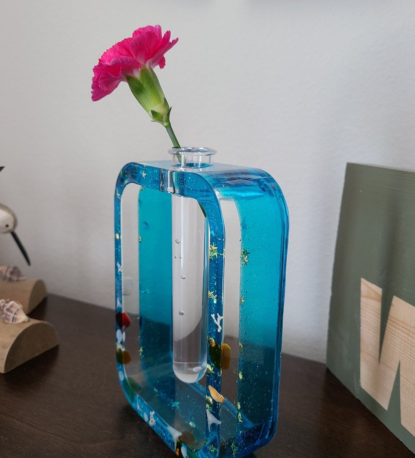 Resin Seascape Rectangular Vase, Propagation Tube