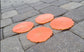 Set of 4 Geode Shaped Coasters, Sunset Orange With Starfish and Sand Dollars