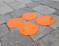 Set of 4 Geode Shaped Coasters, Sunset Orange With Starfish and Sand Dollars