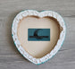 Teal Glittery Heart Canvas Wall Hanging, 8 inches