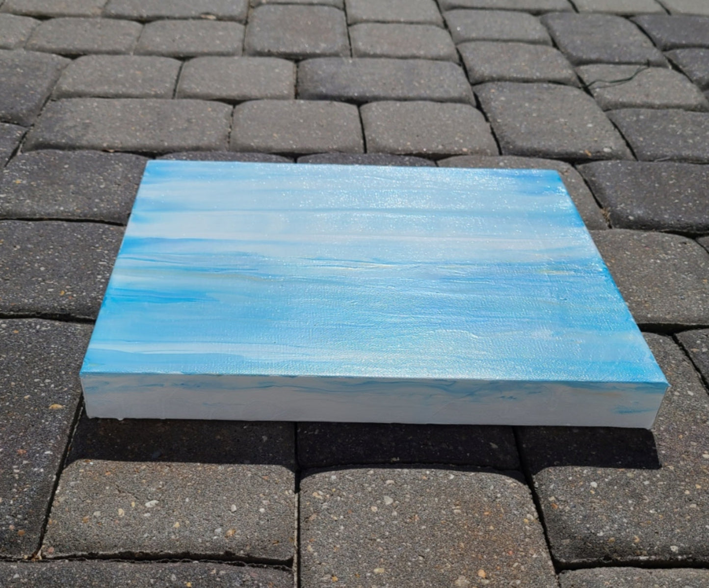 Tranquility, Calm Seas and Blue Skies, 14 x 11 Canvas Acrylic Painting