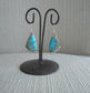 Navajo Kingman Turquoise Dangle Earrings, Sterling Silver