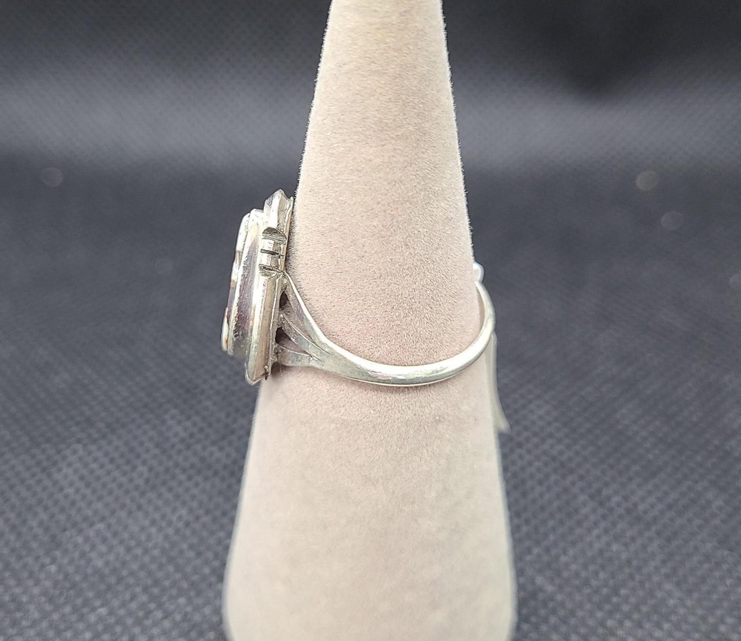 Pear Shaped Wild Horse and Sterling Silver Ring, Size 7.5