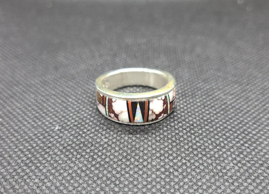 Wild Horse Inlay Ring, Sterling Silver, Unisex Size 9,